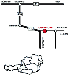 anrteise zum hotel lebzelter, altenmarkt anreiseplan - hotel lebzelter, altenmarkt