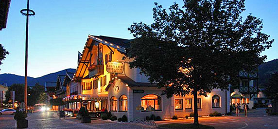 evening in altenmarkt center/austria, hotel lebzelter